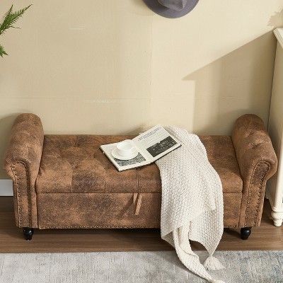 TiramisuBest Storage Ottoman Bench with Lift Top - 275lb Capacity for Living Room & Bedroom