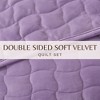 Dual-Sided Velvet Box-Stitched Heavyweight Quilt Set - Great Bay Home - 4 of 4