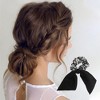 Unique Bargains Elegant Hair Ties Black White 2 Pcs - 3 of 4