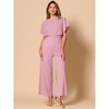 INSPIRE CHIC Women's Casual Dressy Cape Ruffle Sleeve Tie Waist Wide Leg Jumpsuits - 4 of 4