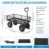 Steel Garden Cart, 500 Lbs Heavy-Duty Garden Wagon Cart Pullable on Wheels,Metal Yard Utility Wagon Carts with Removable Cart Liner - 2 of 4