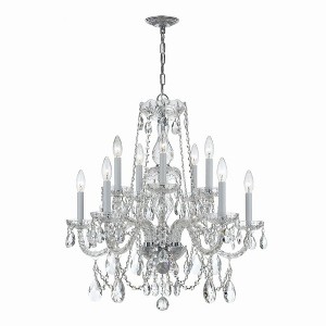 Crystorama Lighting Traditional Crystal 10 - Light Chandelier in  Polished Chrome - 1 of 4