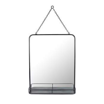 Rectangle Metal Decorative Wall Mirror with Shelf - Stonebriar Collection