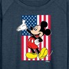 Women's - Disney - Mickey Flag Lightweight French Terry Wide Neck Long Sleeve Shirt - 2 of 4