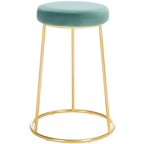 Kellie Round Counter Stool - Seafoam/gold - Safavieh : Target