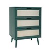 Modern 3-Drawer Wood Dresser with Metal Handles - Large Storage Cabinet for Dining Room, Living Room, Entryway, Hallway, Kitchen Dark Green - 4 of 4