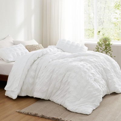 White Seersucker 7-Piece Queen Bedding Set