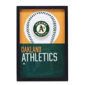 MLB Oakland Athletics Baseball Logo Glass Framed Panel