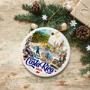 Marvelous Tropical Costa Rica Landmarks Ornament, Artistic Paradise and Caribbean Christmas Souvenir| OrnamentallyYou - 1 of 4