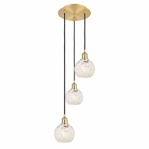White Mouchette - 3 Light Cord Hung Multi Pendant In Modern Style-11 Inches Tall and 12.5 Inches Wide - 1 of 1