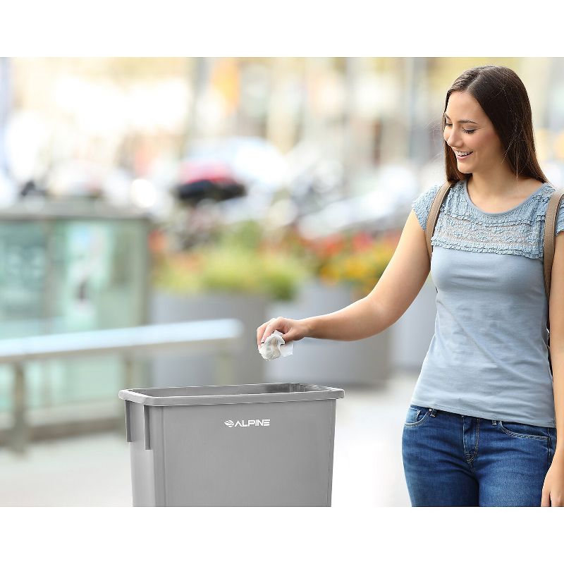 Alpine Industries Trash Can 23 Gallon Gray Commercial 3/Pack (477-GRY-3PK), 2 of 8