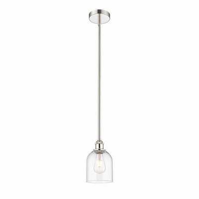 Bella - 1 Light Stem Hung Mini Pendant In Industrial Style-9 Inches Tall and 5.5 Inches Wide