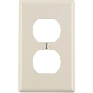 Leviton 1-Gang Smooth Plastic Outlet Wall Plate, Light Almond (10-Pack) - 1 of 1