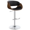 Chrome Adjustable Bar Stool with Black Faux Leather Seat, Backrest, and Footrest for Home Bars and Kitchen Islands - 2 of 4