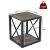 NicBex Industrial 3-Tier End Table with Drawer, Tempered Glass & Metal Frame Side Table, Modern Nightstand for Bedroom, Living Room Small Table - 3 of 4