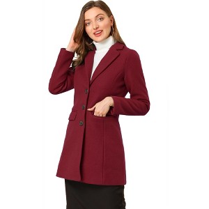 INSPIRE CHIC Women's Notched Lapel Single Breasted Outwear Fall coat - 1 of 4