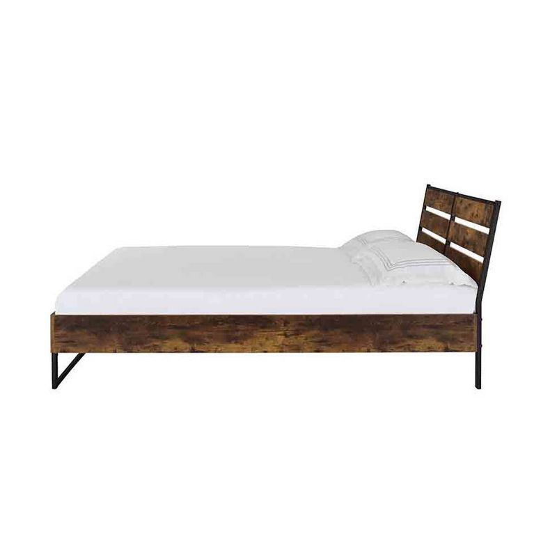83&#34; Queen Bed Juvanth Bed Rustic Oak Black Finish - Acme Furniture, 5 of 9