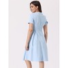 INSPIRE CHIC Women's Vintage Round Neck Short Sleeve Pleated 1950s Midi Dress - 4 of 4