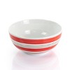 Gibson Home Sunset Stripes 12 Piece Round Fine Ceramic Dinnerware Set in Red - 4 of 4