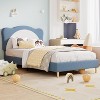 Twin/Full size Upholstered Bed Frame with Panda-Shaped Headboard, Berber Fleece Platform Bed for Girls & Boys, No Box Spring Needed, Easy Assembly - 3 of 4