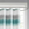 Vynxaria Aqua Gray Stripe Print Shower Curtain 72x72 Inch - 4 of 4