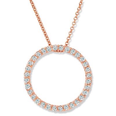Pompeii3 1/2ct Circle Diamond Pendant 14K Rose Gold