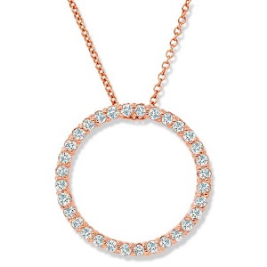 Pompeii3 1/2ct Circle Diamond Pendant 14K Rose Gold - 1 of 4