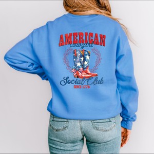 Simply Sage Market American Cowgirl Social Club Front And Back Sweatshirt - 1 of 4