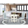 HomeStock 3-Pc Linen White Finish Solid Wood Top Dining Table Set - 2 of 4