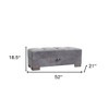 HomeRoots 52" Gray and Brown Microfiber Storage Ottoman - 3 of 4