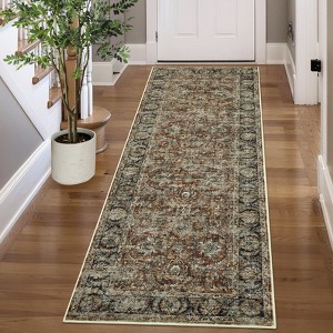 Washable Rugs for Living Room, Non Slip Low Pile Vintage Area Rugs for Bedroom - 1 of 4