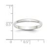 Black Bow Jewelry 2mm to 6mm 14K White Gold Lightweight Half Round Standard Fit Band - 4 of 4