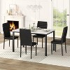 Hooseng 5-Piece Dining Room Table and Chairs Set for 4, Kitchen Table Set with Faux Marble Table & 4 PU Leather Chairs for Apartment - 4 of 4