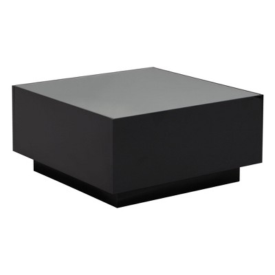 NicBex Modern 27.5" Square Coffee Table with LED Strip Lights and Tempered Glass Top for Living Room