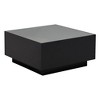 PAGED 27.6" Square Coffee Table, Modern Side Table with Tempered Glass Top and LED, High Glossy Center Table for Living Room, Bedroom - 4 of 4