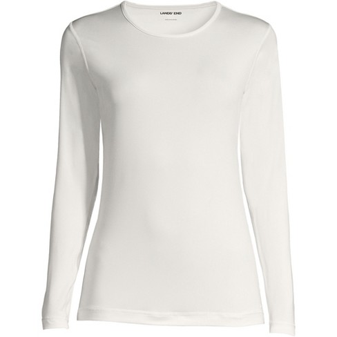 Lands' End Women's Silk Interlock Thermal Long Underwear Base Layer  Turtleneck Top