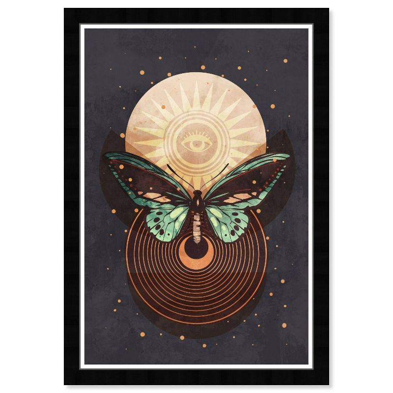 15&#34; x 21&#34; Cosmic Wings Astral Butterfly Framed Wall Art Print Black - Wynwood Studio: Gold Accent, Museum-Grade Canvas, Ready to Hang, 1 of 8