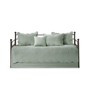 SEVOBAL Daybed Cover Set Quilted Cover Daybeds Pre-Washed Cotton Filled Coastal Bedding Scallop Edge Shams Bedskirt Pillow - 1 of 4