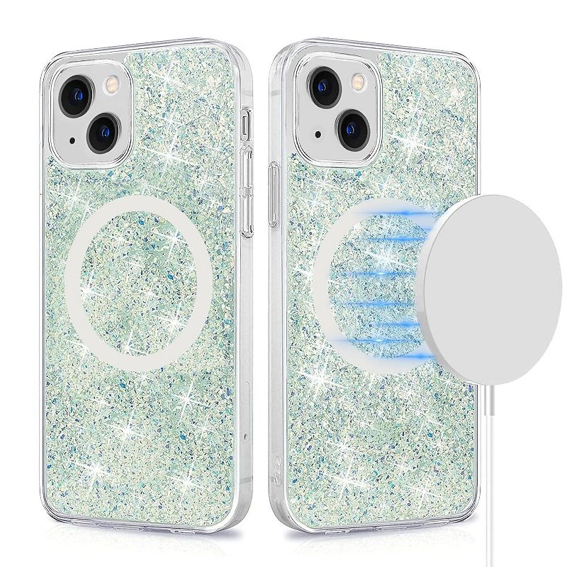 SaharaCase Sparkle Case with MagSafe for Apple iPhone 13 mini Clear Teal Green (CP00124), 2 of 6