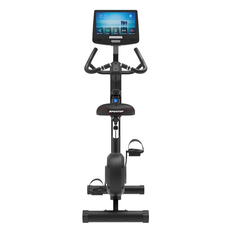 Sportop U80 Indoor Home Workout Bike Stationary Fitness Comfortable Cycler Exercise Machine with 12 Pre Programmed Trainings and Monitor Screen, Black, 4 of 6