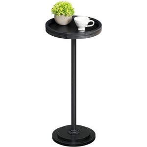 Small Round Side Table, Drink Table, Coffee Martini Table with Pedestal Accent - 1 of 4
