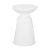 VisioGear Patio End Tables, 20.75 Inch Outdoor Flared Shaped End Table, Patio End Table with Round Base for Balcony Porch Pool, White, 15"*15"*20.75" - 3 of 4