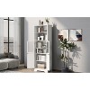 Akoasm MDF Tall Bathroom Storage Cabinet With Doors & Adjustable Shelves-White - 4 of 4