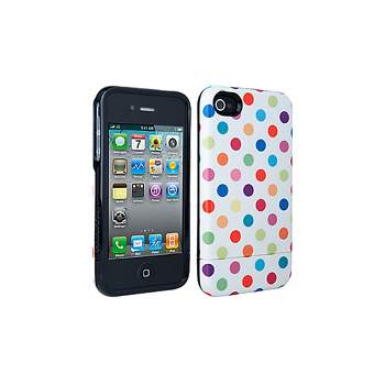 Verizon Broodie Hard Cover Case for iPhone 4/4S (MultiColor Polka Dot) (Bulk Packaging)