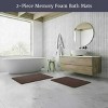 Hastings Home 2-Pc Memory Foam Bathroom Rug Set – Chocolate Brown - 2 of 4