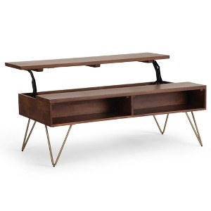 48" Solid Mango Hardwood Lift Top Coffee Table with Storage, Iron Hairpin Legs, Ideal for Living Room or Family Room - 1 of 4