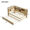 NicBex Wood Twin Size Daybed with Storage Shelves,USB Ports and Trundle for Bedroom,Living Room,Apartment - 3 of 4