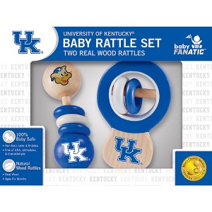 Baby Fanatic Wood Rattle 2 Pack - NCAA Kentucky Wildcats Baby Toy Set - 1 of 4