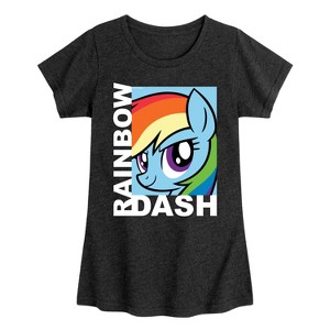 Girls' - My Little Pony - Rainbow Dash Fitted Short Sleeve Graphic T-Shirt - 1 of 4