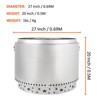 27" Smokeless Fire Pit with Removable Ash Pan |Portable Outdoor Fire Pit |Stainless Steel -Wood Burning Lightweight Fireplace,Ideal for 5-12 People - 3 of 4